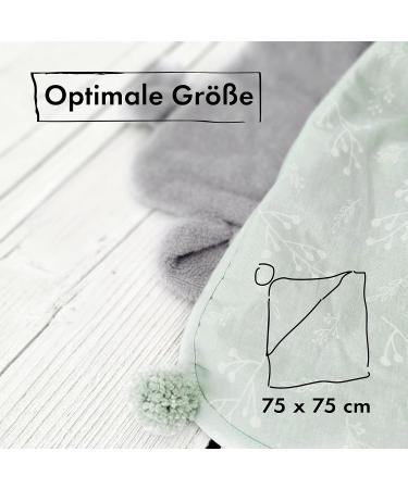 Moyo Mint Hooded Towel for Toddlers & Babies | 100% Terry Cotton Bathing Poncho | Soft & Washable Baby Bath Towel | 75x75cm Hooded Baby Towel - Buy Online on GoSupps.com
