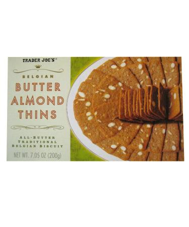 2 Packs Trader Joe's Belgian Butter Almond Thins 7.05 oz