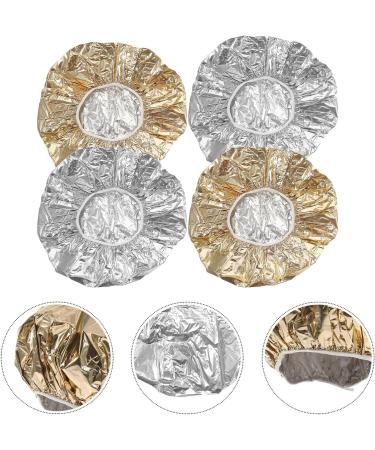 CLISPEED Lot de 4 Bonnets Chauffants en Aluminium pour Soins Capillaires 28 CM 2 Argent s 2 Dor s Bonnets de Protection du Cuir Chevelu R utilisables pour Salon de Coiffure et Usage - Buy Online on GoSupps.com