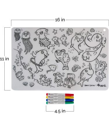ZoLi x Brady Smith Sea Fun Silicone Coloring Placemats | Reusable & Colorable Kids Placemat - Buy Online on GoSupps.com