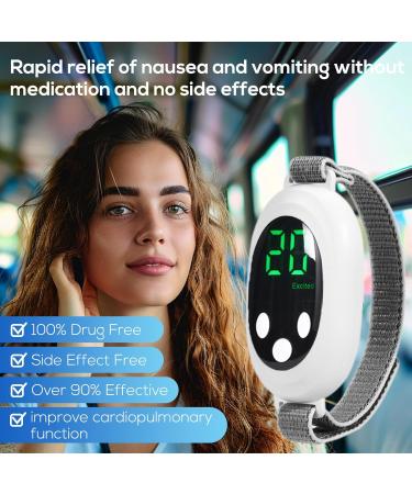 Anti-Nausea Wristband - Rechargeable Motion Sickness Bands for Travel & Morning Relief - White - Buy Online on GoSupps.com