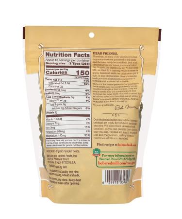 Bob's Red Mill Pumpkin Seeds 12oz (Pack of 6) - Premium Quality Snack Seeds - Buy Online on GoSupps.com