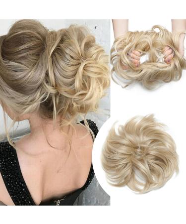 Thick 80g large hair part hair tie extensions messy bun dutt updos voluminous like real hair hair extension bun hair extensions ash blonde mixture bleach blonde - Buy Online on GoSupps.com