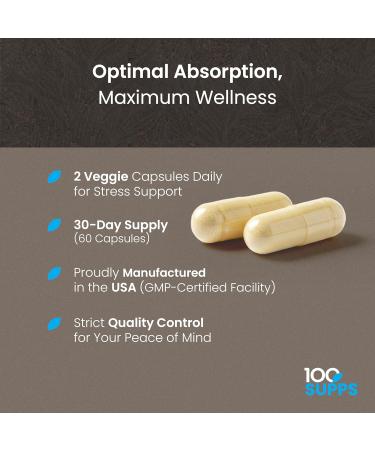 100 Supps Magnesium Glycinate 400mg 60 Capsules | 30-Day Supply | Chelated Magnesium for Muscle Nerve and Sleep Support | Vegan Gluten-Free Non-GMO | Manufactured in USA - Buy Online on GoSupps.com