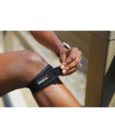Zamst JK Band Sports Patella Band with Pressure Pad | Relieve Tendon Pain for Patella Tendinitis | Ideal for Volleyball, Basketball, Running, Tennis, Pickleball | Black - Small - Buy Online on GoSupps.com