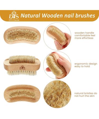 Wooden Nail Brush for Men, Women & Kids - Natural Bristle Fingernail & Toenail Scrubber for Manicure Pedicure - Non-Slip Two-Sided Hand & Foot Nail Cleaner - Buy Online on GoSupps.com