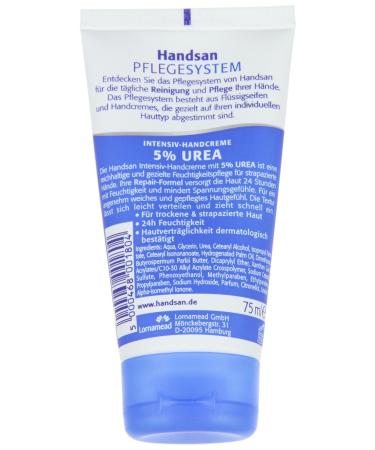 Handsan Intensive Hand Cream 5% Urea - Pack of 2 (2 x 75 ml) | Moisturizing & Nourishing for Dry Hands | International Shipping Available - Buy Online on GoSupps.com