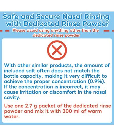 InhwRior Nasal Irrigation Bottle 300ml Manual Sinus Rinse Kit with 50 Packs Powder (2.7g/300ml) 2 Nozzles Easy to Use Gentle and No Burning - Buy Online on GoSupps.com