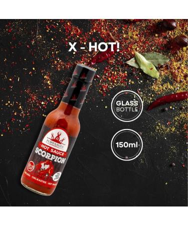 Poppamies Scorpion Hot Sauce Extra Hot Trinidad Scorpion Chili Gluten Free Vegan 150ml | 10+/10 Spiciness - Buy Online on GoSupps.com