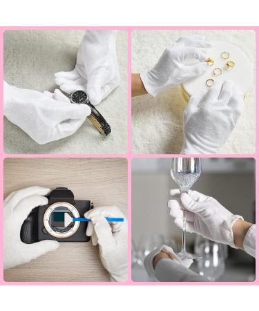 COOLJOB White Cotton Gloves for Women and Men 6 Pairs Eczema Gloves with a Free Wash Bag 100% Cotton Moisturising Protective Gloves for Dry Hands Jewelry Inspection (6 Pairs Size S-M) - Buy Online on GoSupps.com