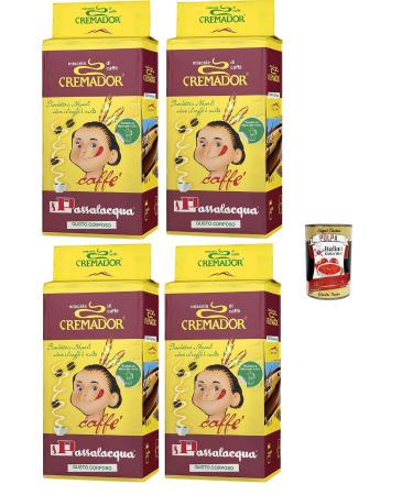 Passalacqua caff Cremador macinato Caff Macinato caffe' italiano Caff Macinato Italian Caf moulu convient pour cafeti re Moka Lot de 4x 250g + Italian Gourmet polpa 400g