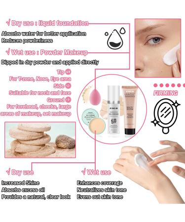 Color Changing Full Coverage Liquid Foundation Makeup Gift Set Moisturizing BB Cream for Women Flawless Loose Setting Powder Face Primer Base Makeup Kit With Makeup Sponge Multicolor - Buy Online on GoSupps.com