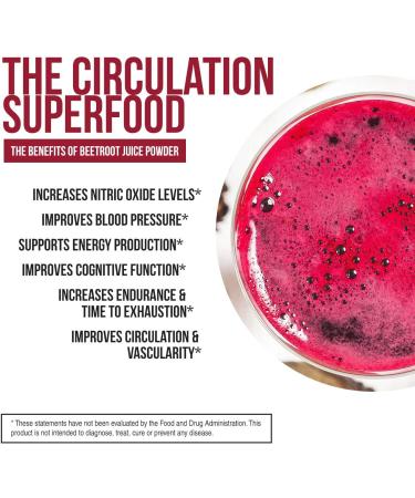 BioBeet Max Strength Beet Root Juice Powder - 20:1 Concentrate, 60,000mg Organic Beetroot, USA Grown, Nitric Oxide & Circulation Support - 50 Servings - Buy Online on GoSupps.com