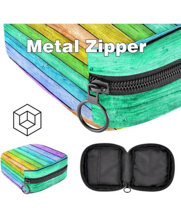 Menstruation Pad Bag with Zipper - Women's Tampon & Napkin Organizer - Rainbow Streaked Design Perfect for Women & Girls - Buy Online on GoSupps.com