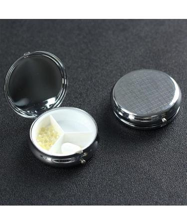 Geometric Patterns Round Pill Box - 3 Compartment Travel Organizer | Portable Travel Pill Box - Buy Online on GoSupps.com