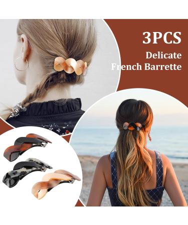 Wider Hair Clips for Women - Set of 3 Large French Barrettes for Dense Thick and Fine Hair - Retro Hair Clasp Accessories - Buy Online on GoSupps.com
