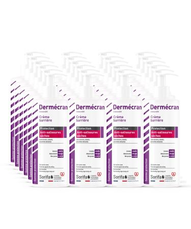 SORIFA Pack of 24 Derm cran Barrier cream - Protection AGAINST DRY SOILS Glass wool cement - dust Hands face and body High tolerance 500 ml pump bottle.