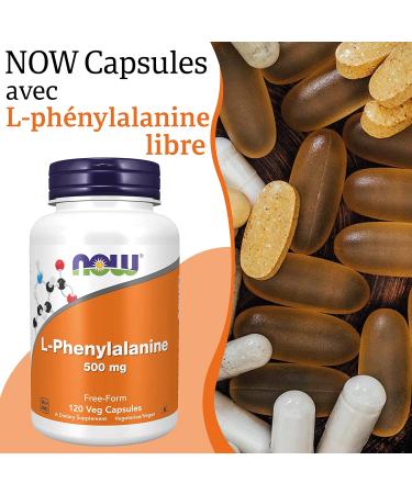 Now Foods L-Phenylalanine 500 mg 120 Vegetable Capsules Laboratory Tested High Dose Amino Acid Gluten Free Soy Free Vegetarian - Buy Online on GoSupps.com