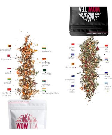  WOW TEA WOW TEA - Slimming Tea for Weight Management | Detox Tea - Body Cleansing & Bloating Elimination | Ayurveda Tea + Teapot with Infuser - 300g | 100% Natural | - Buy Online on GoSupps.com
