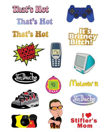 Throwback 2000s and 1990s Theme Temporary Tattoos - Fun Party Decoration and Favors - Buy Online on GoSupps.com