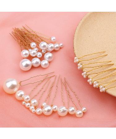 30-Piece Gold Wedding Pearl Hair Pins for Brides - Elegant Bridal Rhinestone Hair Accessories for Updos - Bridesmaid Women - Buy Online on GoSupps.com