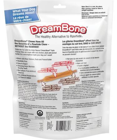 DreamBone Triple Flavour Ribs Chicken Peanut Butter & Duck (Artificial Free) 10ct 8oz 170g - Buy Online on GoSupps.com