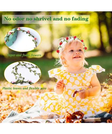 Legigo 12-Piece Multicolor Flower Wreath Crown Headband for Women & Girls - Assorted Floral Garland Headbands for Festivals, Weddings, and Photography - Buy Online on GoSupps.com