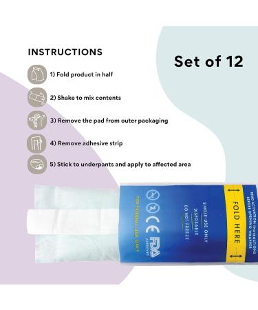 Perineal Ice Packs for Postpartum with Adhesive Strip - 2-in-1 Cold Pack Pads for After Birth - Instant Relief (12 Pack) - Buy Online on GoSupps.com
