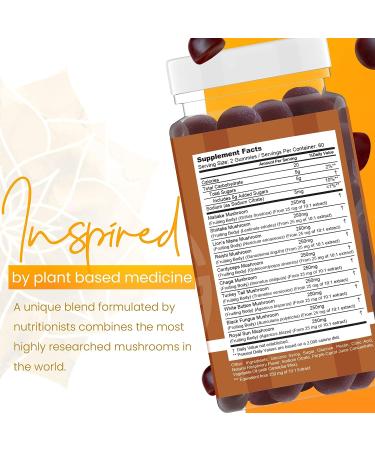 Native Joy Mushroom Mind Gummies - Immune System & Brain Boost - Lions Mane, Cordyceps, Reishi - Natural Energy & Focus - 60 Count - Buy Online on GoSupps.com