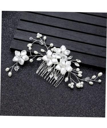 Mikinona 1pc Bridal Hair Combs Wedding Hair Combs Floral Hair Clips Headdress for Women Bridal Hair Pin Bride Hair Combs Pearl Clips for Hair Rhinestone Hair Clips Wedding Headpiece White - Buy Online on GoSupps.com