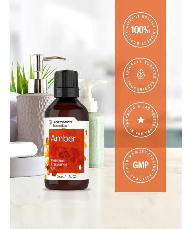 Horbaach Premium Grade Amber Fragrance Oil - 1 fl oz (30ml) - for Diffusers, Candle Making, Soap Making, DIY Projects & More - Buy Online on GoSupps.com