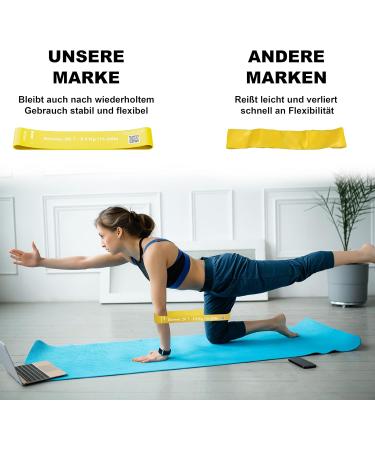 FNG8 Fitness Straps Set - Printed Exercises in German | 5 Resistance Levels | Skin-Friendly Latex Training Bands for Unisex Physio & Sports - Buy Online on GoSupps.com