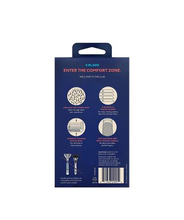 Dollar Shave Club 4-Blade Razor Starter Set - All-Terrain Shaving with Optimal Blade Spacing - 1 Handle, 2 Cartridges - Buy Online on GoSupps.com