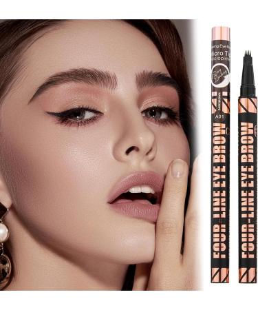 Huvqianu Eyebrow Pencil Portable Liquid Brow Pen 4 Tip Long Lasting Cosmetic Kit 1ML Smudge Proof Make Up Eyewear Microbladings Eyebrow Filler for Men Women Daily Makeup 1 - Buy Online on GoSupps.com