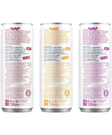 FHIRST Living Soda Taster Pack | Probiotic/Prebiotic Soda for Gut Health| Ginger Mandarin Cherry Vanilla & Passion Fruit Flavours | Zero Sugar or Sweetener | Mix pack - 12 x 330ml - Buy Online on GoSupps.com