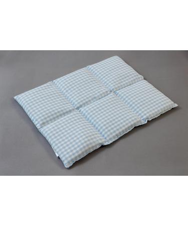 Organic Large Rapeseed Pillow - 6-Chamber Heat Cushion 40x30cm Light Blue-White - Ideal for Comfort & Relaxation - Buy Online on GoSupps.com