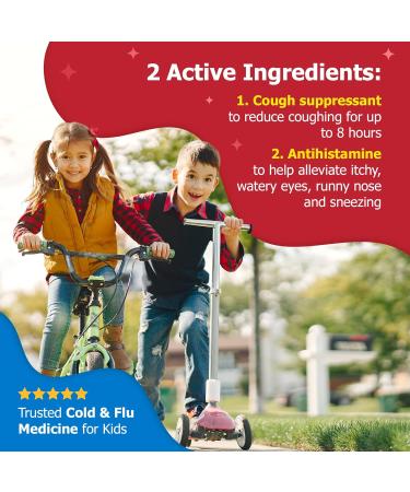 Children's Cough and Cold Liquid - Natural Strawberry Flavor - Cough Medicine for Kids Ages 6+ - 4 FL OZ - Shop Internationally - Buy Online on GoSupps.com