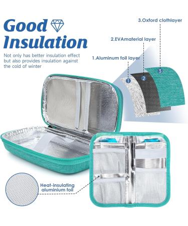 Youshares Insulin Cooling Bag - Travel TSA Medication Case for Diabetics with 2 Cooling Packs - Green EVA Cool Box for Glucose Meters EpiPen & Insulin Pen - Buy Online on GoSupps.com