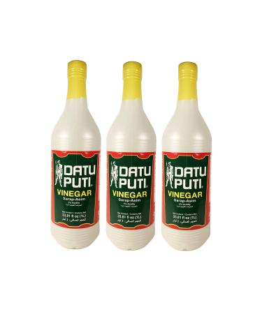 Datu Puti Cane Vinegar Pack of 3 Bottles (1 Liter Ea. 33.81 Fl Oz (Pack of 3)