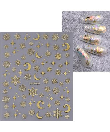 JMEOWIO 12 Sheets Moon Star Sun Nail Art Stickers Decals Self-Adhesive Snowflake Colorful Nail Supplies Nail Art Design Decoration Accessories - Buy Online on GoSupps.com