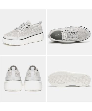 OrthoComfoot Women's Arch Support Walking Shoes - Plantar Fasciitis Relief - 9 W - Light Grey - Buy Online on GoSupps.com