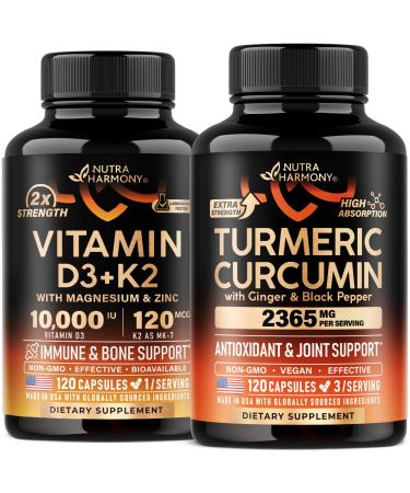 Vitamin D3 K2 & Turmeric Curcumin Capsules