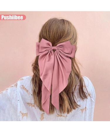 12 Pcs Silky Satin Hair Bows for Women. Bow Hair Clips 3 Colors Oversized Hair Bow Hair Clips Tassel Ribbon Bow Clips French Barrette Hair Accessories for Women Long Short Hair - Buy Online on GoSupps.com