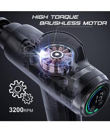 Fusion Black Pro Muscle Massage Gun - Deep Tissue Percussion Massager for Athletes - Pain Relief & Relaxation - Buy Online on GoSupps.com