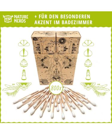 Nature Nerds Cotton Buds - 800 Plastic-Free Bamboo & Organic Cotton Q-Tips for Eco-Friendly Living - Buy Online on GoSupps.com