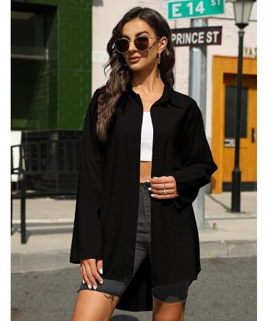 Bianstore Women's Oversized Linen Blouse: Black XX-Large - Buy Online on GoSupps.com