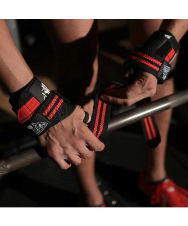 Wrist Wraps and Lifting Straps Bundle - Support for Weightlifting, Cross Training, Powerlifting - 2 Pairs for Men and Women - Black/Red - Buy Online on GoSupps.com