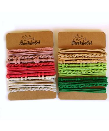 24 Fashion Boho Twist Original Hair Tie Bracelets for women Sheeknaset Hair Accessories Elastic Hair Bands for Girls