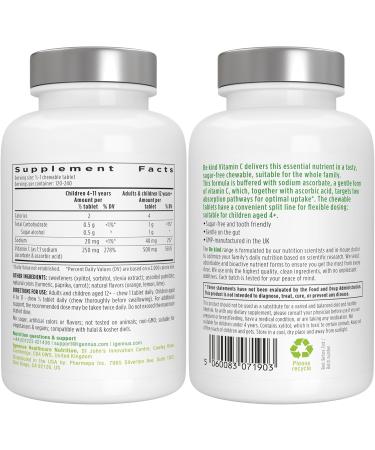 Igennus Methylated Kids Multivitamin Gummy + Gentle Buffered Vitamin C Chewable 500mg Kids Brain & Immunity Bundle 4y+ with B-Vitamins & Vitamin D + Sugar Free & Vegan - Buy Online on GoSupps.com