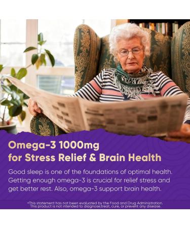 Magnesium Glycinate Gummies 500mg + Omega-3 1000mg | Magnesium Glycinate Soft Chews for Adults | Omega-3, Turmeric, Vitamin D3 & E | for Sleep, Muscle & Brain | Vegan, 60 Counts - Buy Online on GoSupps.com